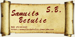 Samuilo Betulić vizit kartica